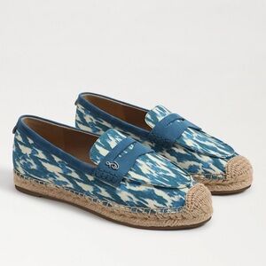 Sam Edelman Womens Kai Blue Patterned Espadrille Loafers size 8